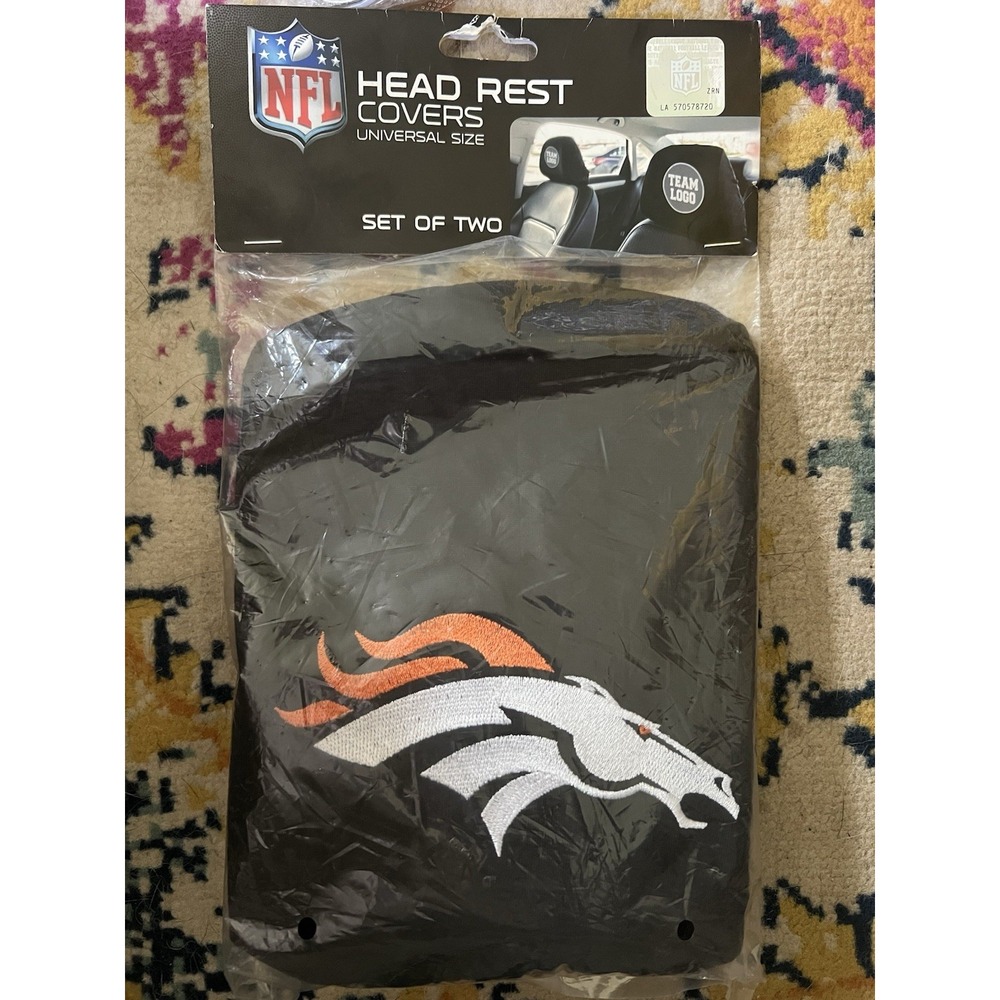 New 2pc Set NFL Denver Broncos Car Truck SUV Van Headrest Covers Automotive Gear